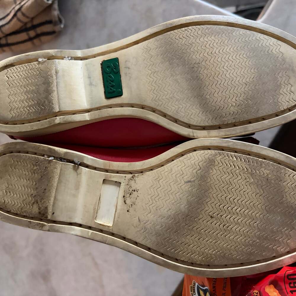Vintage Bass Women’s 7 M Red Leather Kiltie Boat Shoes Deck Loafers Preppy - Picture 7 of 7